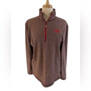 North face 3/4 zip shirt-Men’s Size Medium, Maroon and white striped